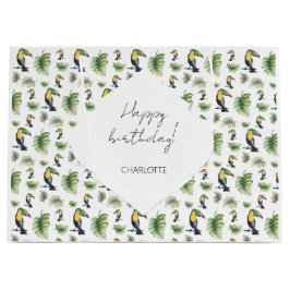 Toucan Exotic Monstera Watercolor Illustration