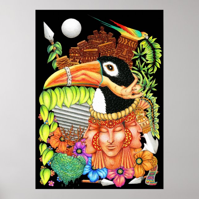 Toucan Fantasy Art Design Poster (Framsidan)