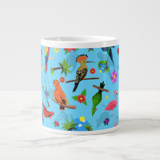 Toucan Flamingo och Arara Seamless Birds Mönster Jumbo Mugg