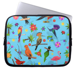 Toucan Flamingo och Arara Seamless Birds Mönster Laptop Fodral