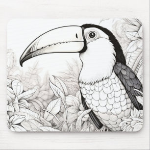 Toucan fredliga Nature Prairie Sketch Teckning Art Musmatta