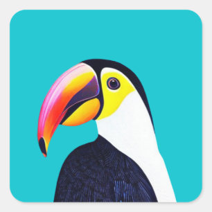 Toucan Fyrkantigt Klistermärke