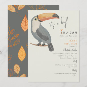 Toucan Går med oss att det är en pojkvän-babyskor Inbjudningar