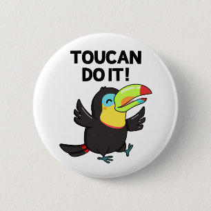 Toucan gör det bra att uppmuntra Bird Pun Knapp