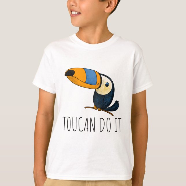Toucan gör det, söt, rolig för barn t shirt (Framsida)