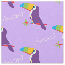 Toucan Graphics bird art med namnet lila väv Tyg