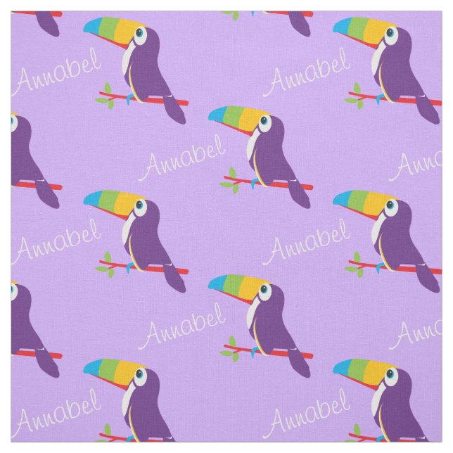 Toucan Graphics bird art med namnet lila väv Tyg (Provkarta)