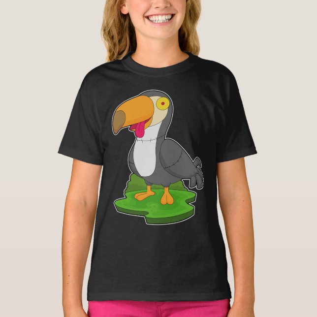 Toucan Halloween Zombie T Shirt (Framsida)