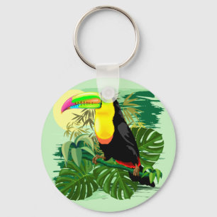 Toucan i den gröna Amazonia rainforesten Nyckelring