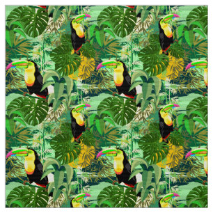 Toucan i den gröna Amazonia rainforesten Tyg
