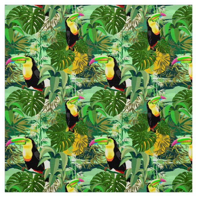 Toucan i den gröna Amazonia rainforesten Tyg (Provkarta)