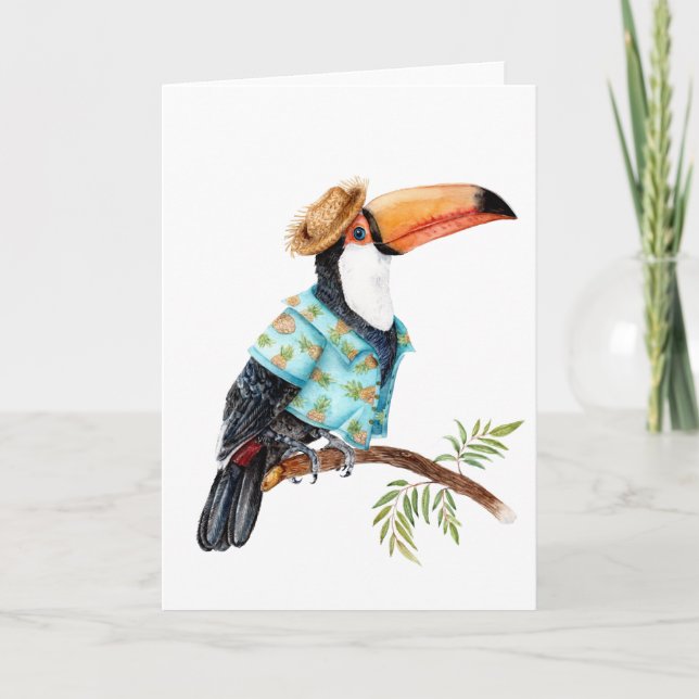 Toucan i Hawaiian shirt Kort (Framsida)