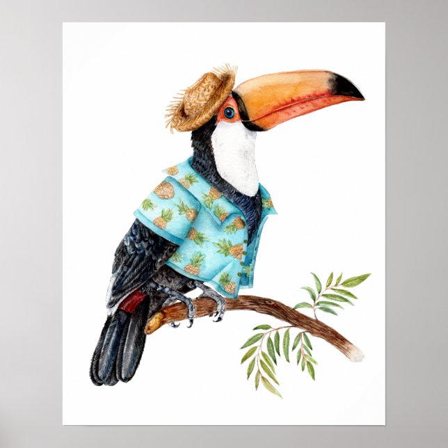 Toucan i Hawaiian shirt Poster (Framsidan)