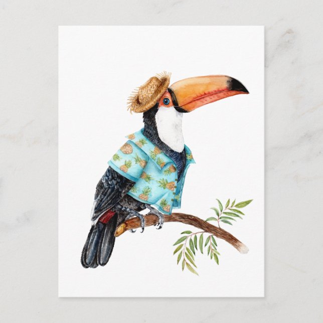 Toucan i Hawaiian shirt Vykort (Framsida)