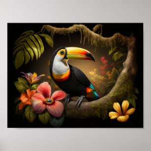 Toucan i regnskog poster