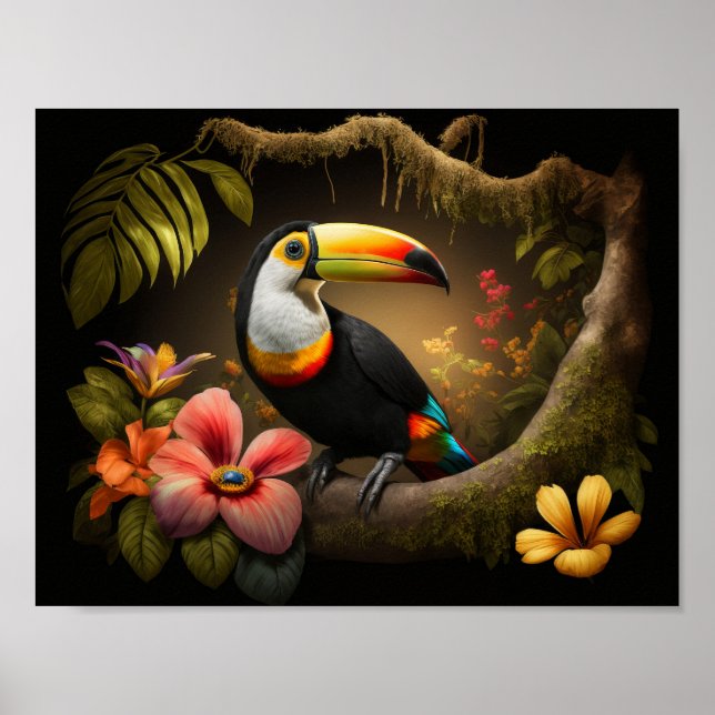 Toucan i regnskog poster (Framsidan)