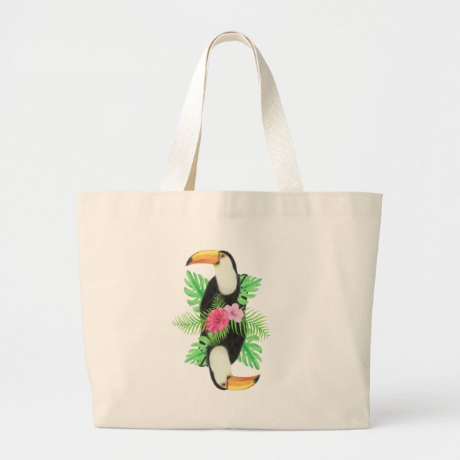 Toucan i Tropical Löv Jumbo Tygkasse (Framsidan)