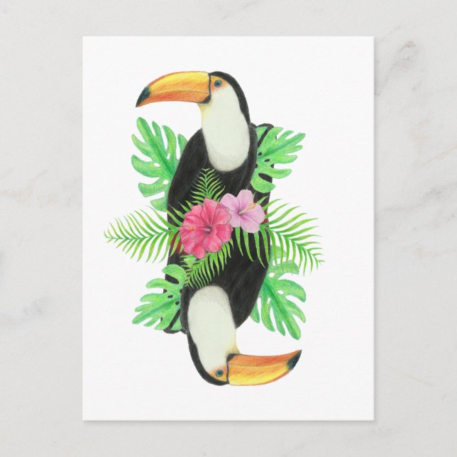 Toucan i Tropical Löv Vykort (Framsida)