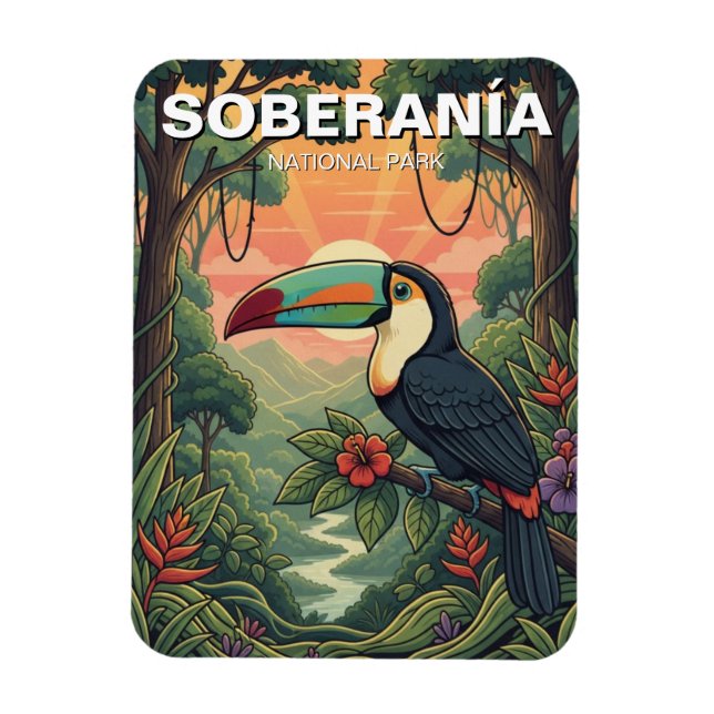 Toucan in Soberania National Park Panama Magnet (Vertikal)