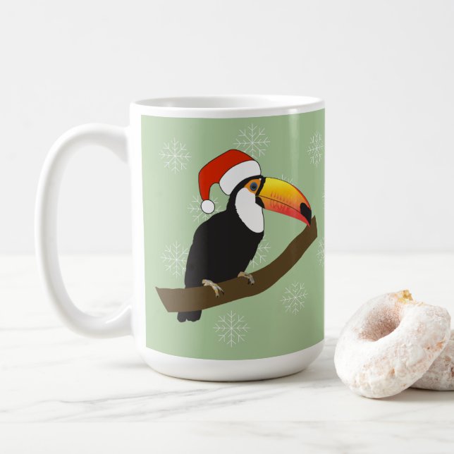 Toucan jul Snöflingor Kaffemugg (Med munk)