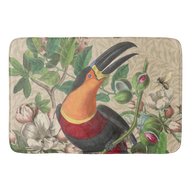 Toucan Jungle Tropical Bird BeSnyque Antique Badrumsmatta (Framsidan)