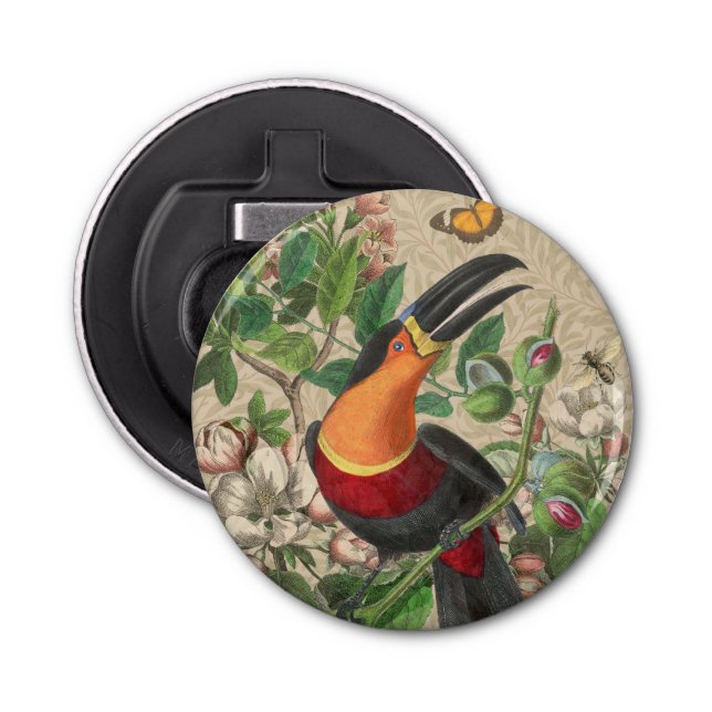 Toucan Jungle Tropical Bird BeSnyque Antique Flasköppnare (Framsidan)