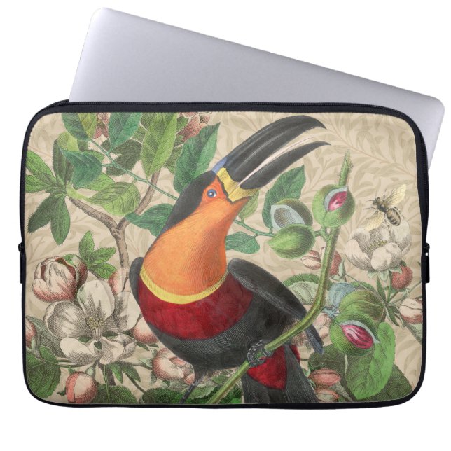 Toucan Jungle Tropical Bird BeSnyque Antique Laptop Fodral (Framsidan)