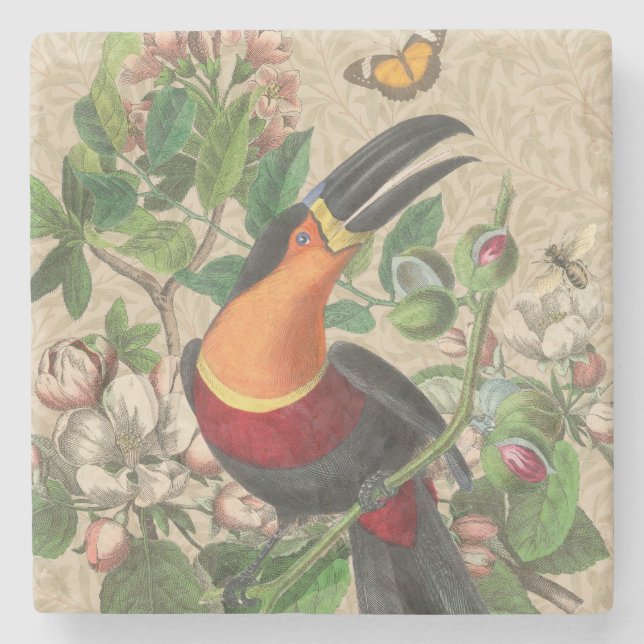 Toucan Jungle Tropical Bird BeSnyque Antique Stenunderlägg (Framsidan)