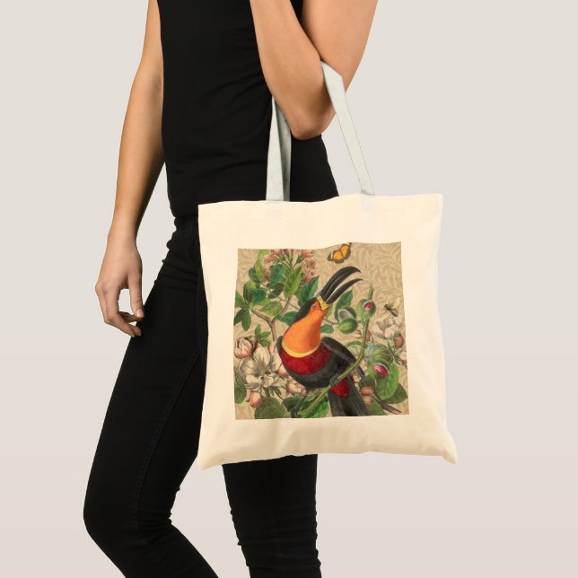 Toucan Jungle Tropical Bird BeSnyque Antique Tygkasse (Framsida (produkt))