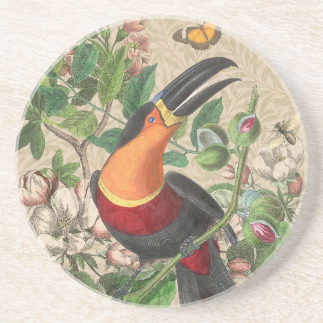 Toucan Jungle Tropical Bird BeSnyque Antique Underlägg (Framsidan)
