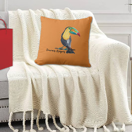 Toucan Keeper Vattenfärg Illustration Kudde