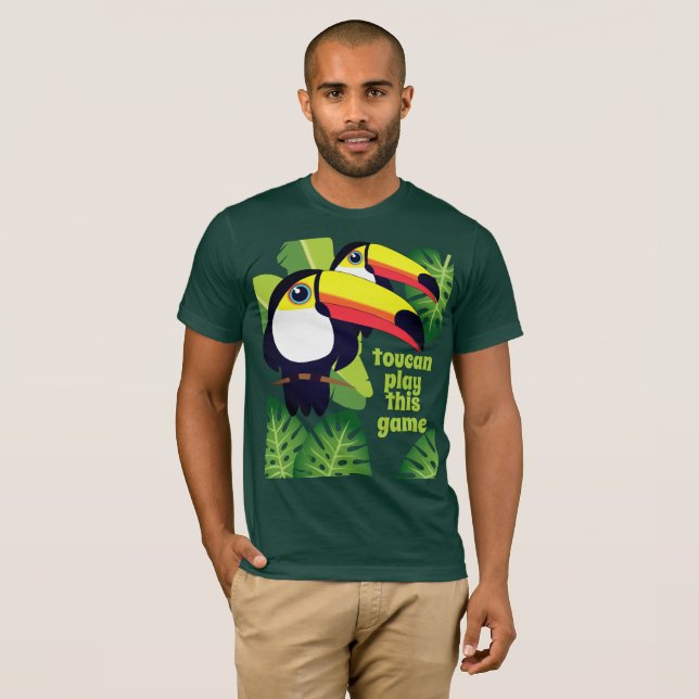 Toucan lek detta modigt [beställnings- text] t shirt (Hel framsida)