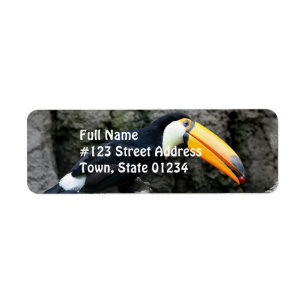 Toucan med bär returadress etikett