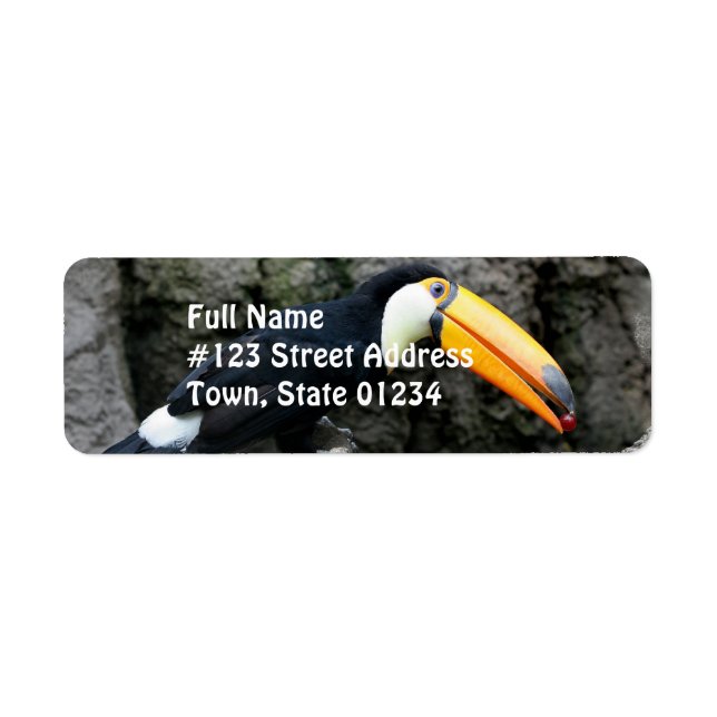 Toucan med Berry Returadress Etikett (Framsidan)