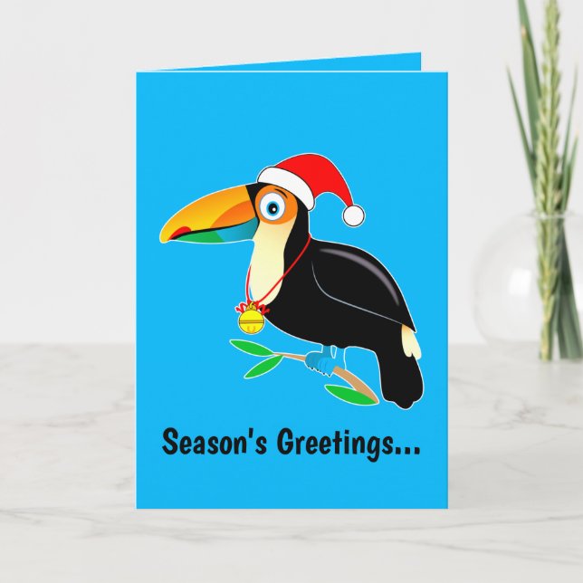 Toucan med Santa Hat Glad helg! Helgkort (Framsida)