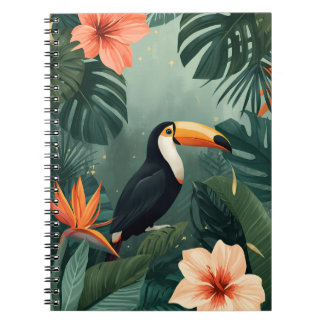 Toucan Muse Tropical Botanical Notebook Anteckningsbok