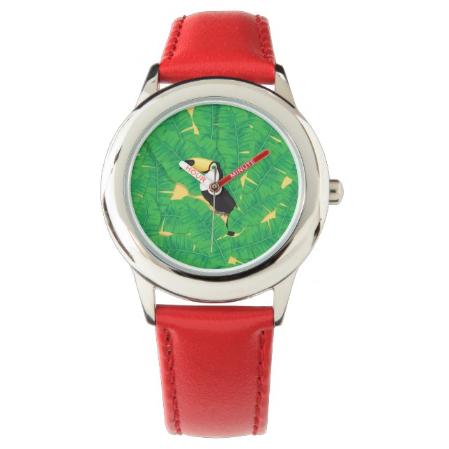 Toucan och Banana löv Armbandsur (Framsida)