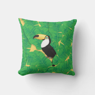 Toucan och Banana löv Kudde