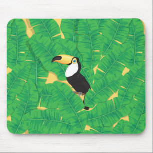 Toucan och Banana löv Musmatta