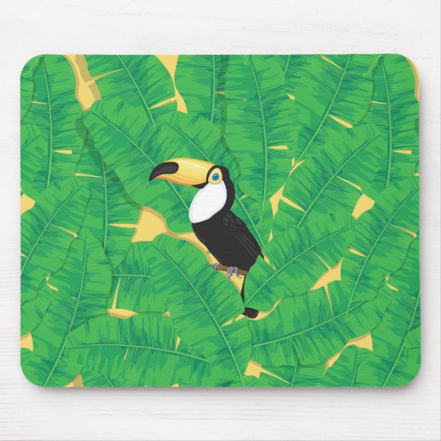 Toucan och Banana löv Musmatta (Framsidan)