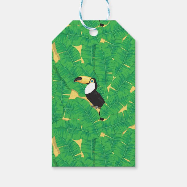 Toucan och Banana löv Presentetikett (Framsidan)