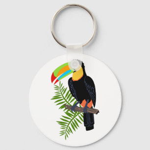 TOUCAN OCH HANDFLATANLÖV NYCKELRING