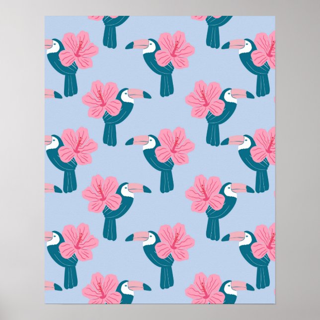 Toucan och hibiscus poster (Framsidan)