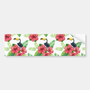 Toucan och tropiska bouquet bildekal