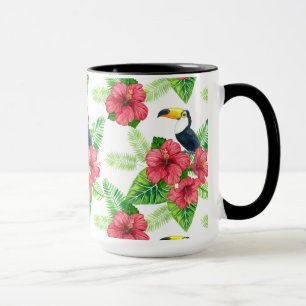 Toucan och tropiska bouquet mugg
