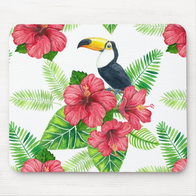 Toucan och tropiska bouquet musmatta (Framsidan)
