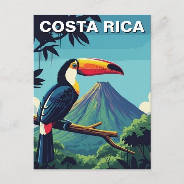 Toucan på Arenal Volcano Costra Rica Travel Vykort (Framsida)