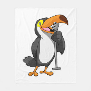 Toucan på Music med mikrofon Fleecefilt