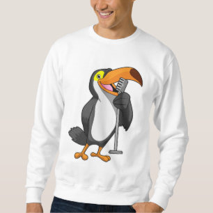 Toucan på Music med mikrofon Lång Ärmad Tröja