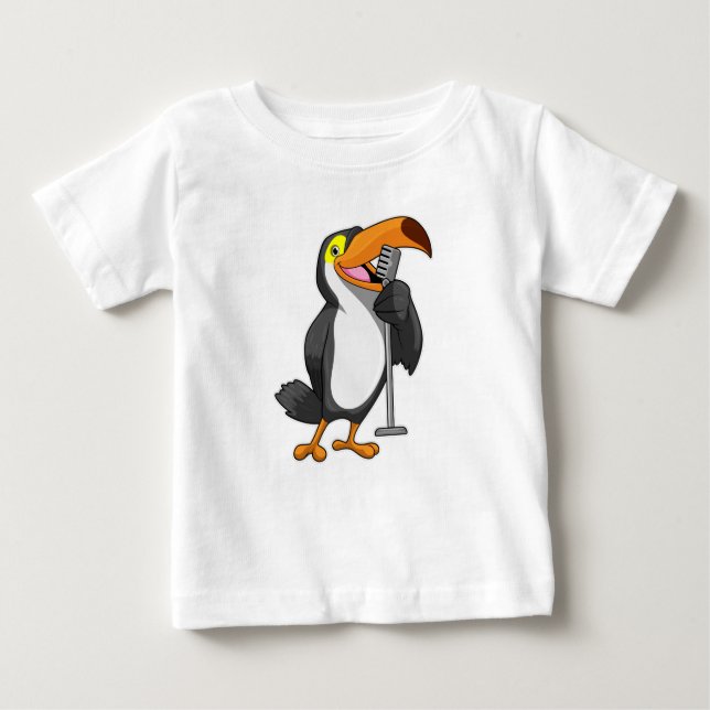 Toucan på Music med mikrofon T Shirt (Framsida)